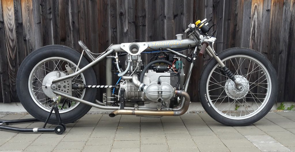Eigenbaurahmen für Dragstar BMW - Einsatz bei 1/4 mile 1/8 mile Glemseck