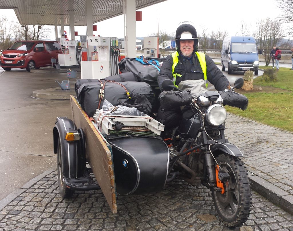 BMW Motorrad Gespann auf dem Weg zum Elefantentreffen