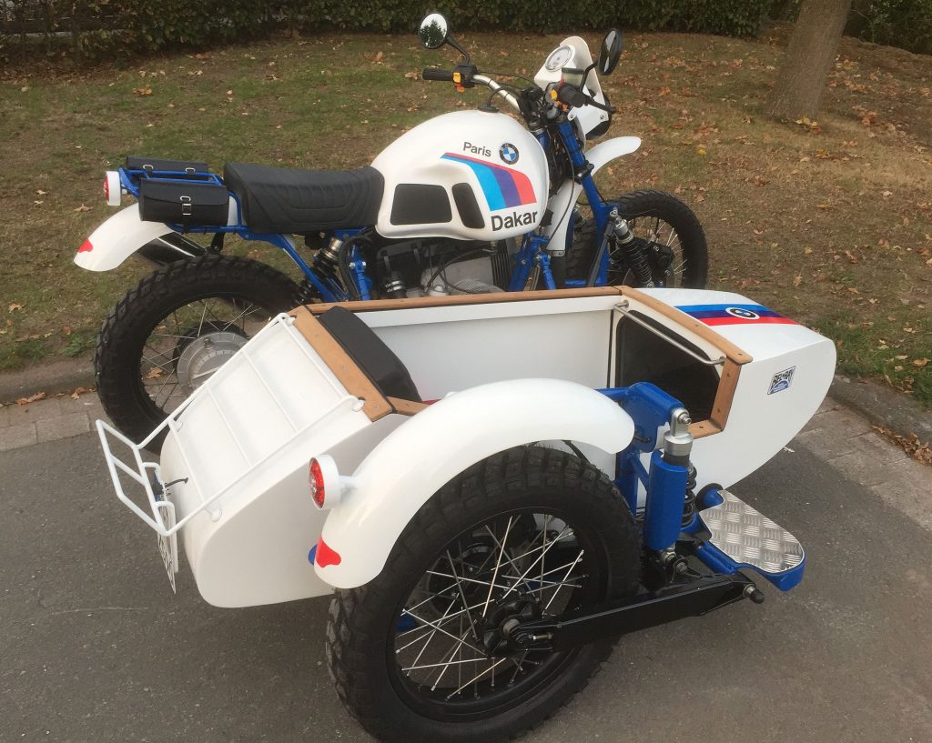 BMw Motorrad Gespann mit selbst gemachten Beiwagen